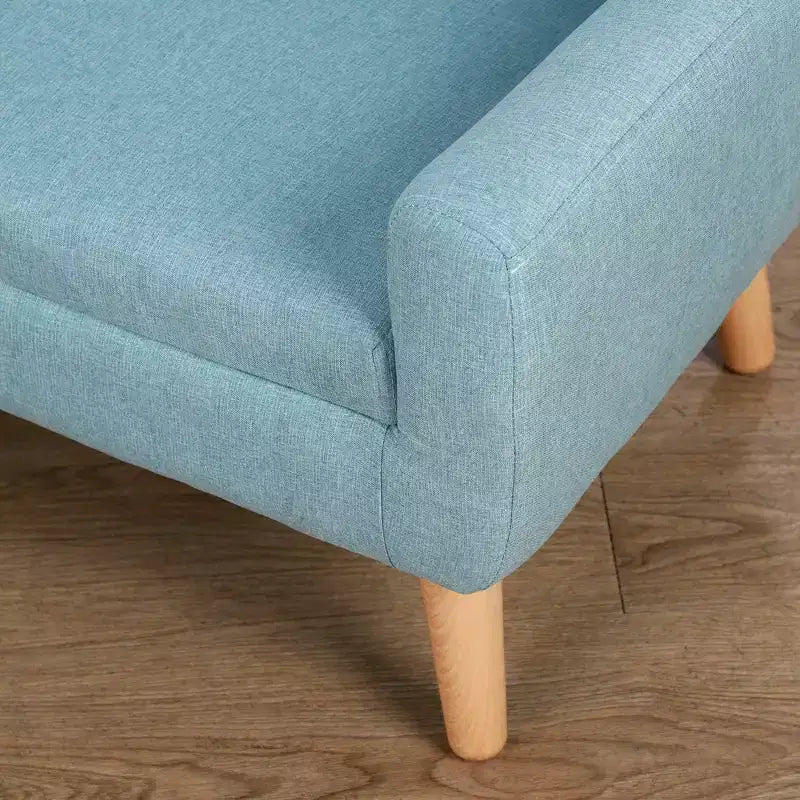 Canapé 2 places pour enfants Qaba en tissu de lin et cadre en bois pour enfants et tout-petards âgés de 3 à 7 ans, siège de 28 cm de haut