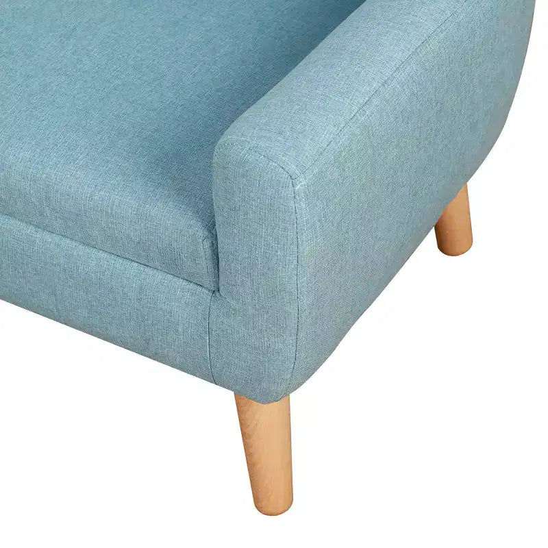 Canapé 2 places pour enfants Qaba en tissu de lin et cadre en bois pour enfants et tout-petards âgés de 3 à 7 ans, siège de 28 cm de haut