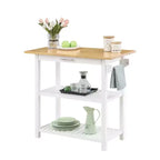 Îlot de cuisine 3 niveaux Designs2Go en bois de boucher avec tiroir – Breighton Home