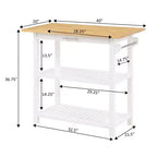 Îlot de cuisine 3 niveaux Designs2Go en bois de boucher avec tiroir – Breighton Home