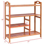 Costway Étagère à Chaussures Multifonctionnelle à 4 Niveaux en Bambou Range-Bottes Organiseur de Rangement