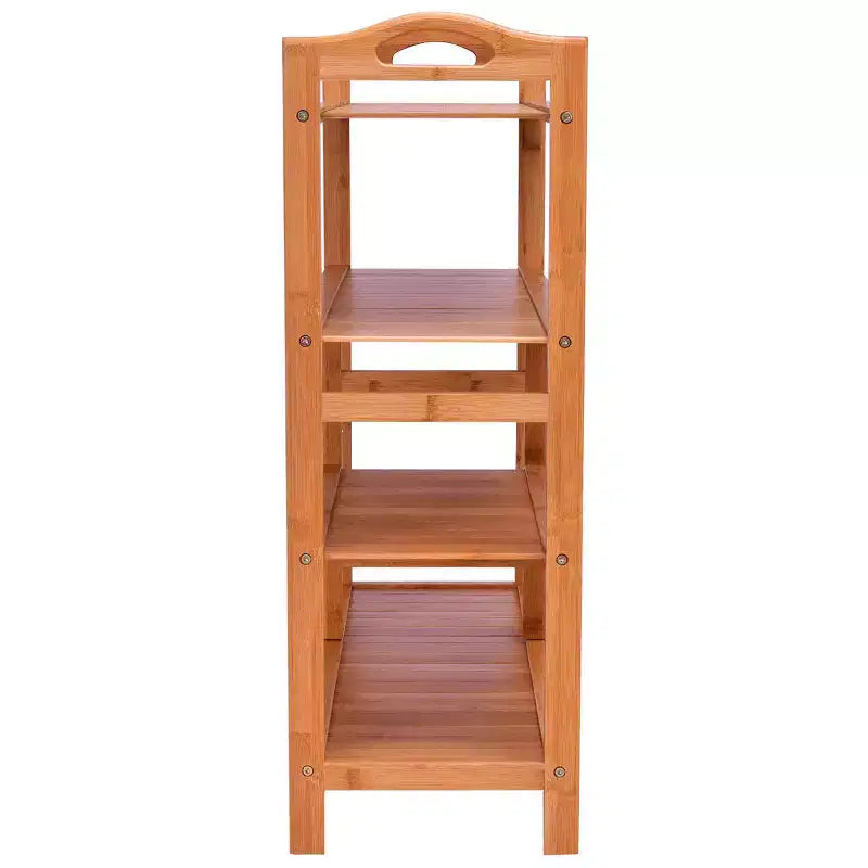 Costway Étagère à Chaussures Multifonctionnelle à 4 Niveaux en Bambou Range-Bottes Organiseur de Rangement