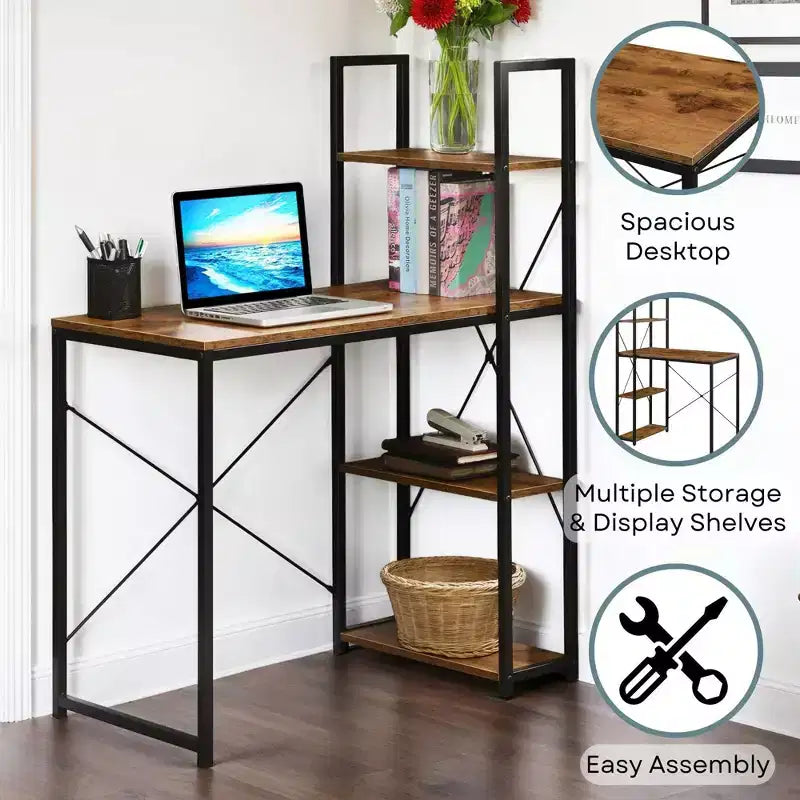Poste de travail Designs2Go avec étagères - Breighton Home