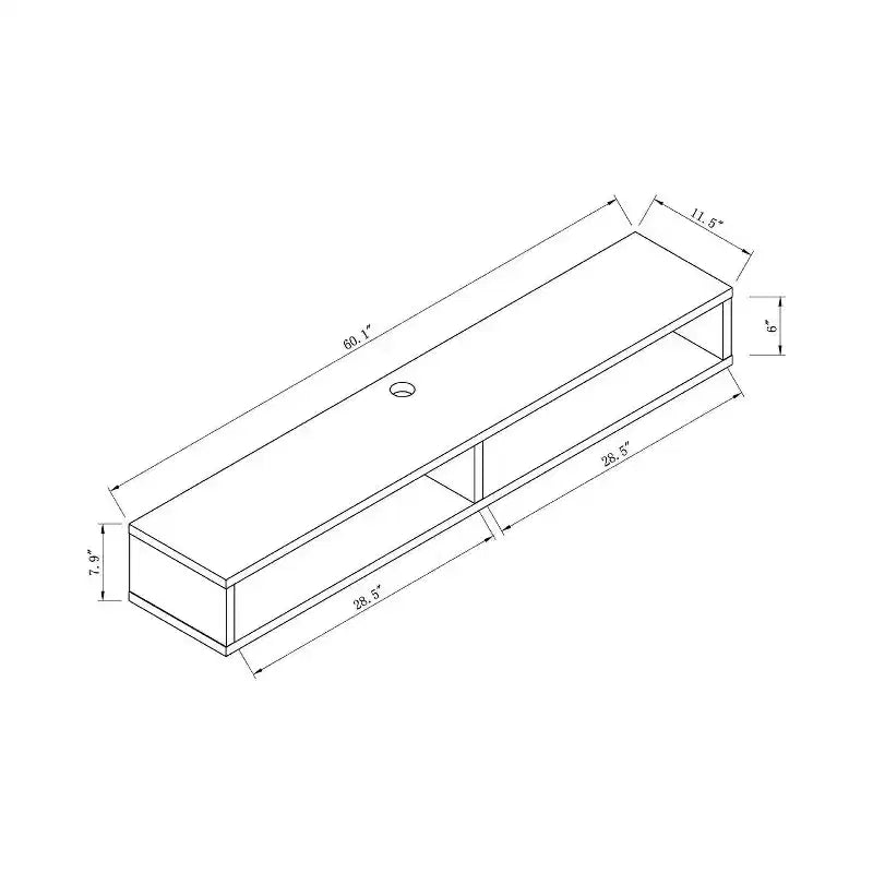 Meuble TV console flottant Eglantine pour téléviseurs jusqu'à 60 po - miBasics