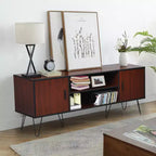 Meuble TV Costway 59'', meuble console multimédia, meuble de rangement, étagère