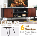Meuble TV Costway 59'', meuble console multimédia, meuble de rangement, étagère