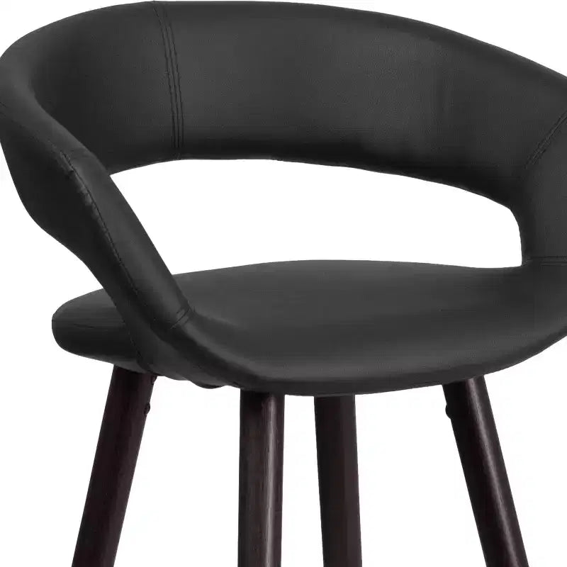 Tabouret de Bar Ultramoderne Merrick Lane Wood avec Assise Rembourrée