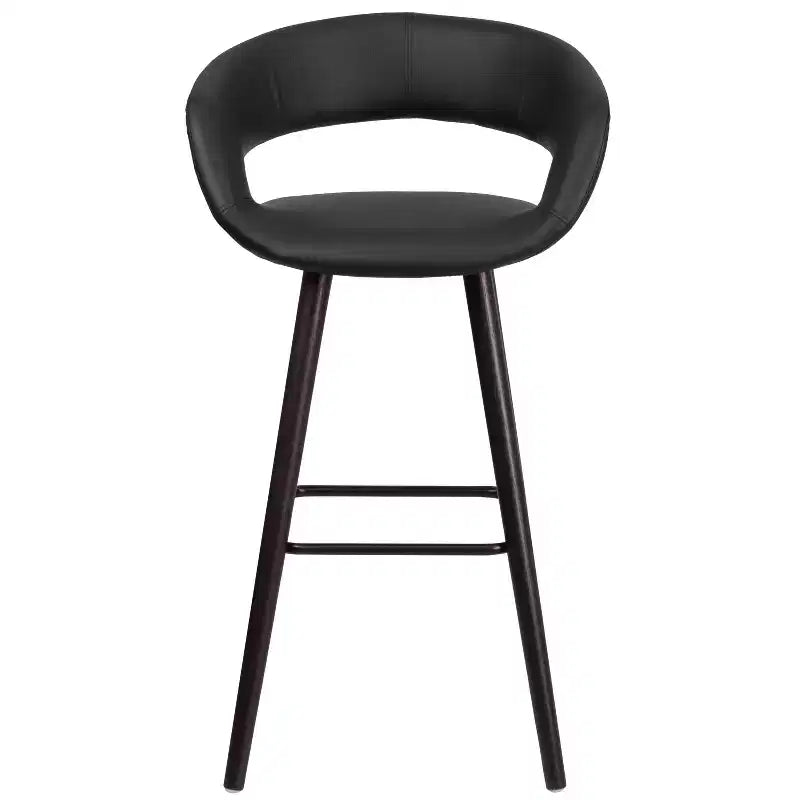 Tabouret de Bar Ultramoderne Merrick Lane Wood avec Assise Rembourrée