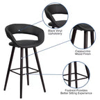 Tabouret de Bar Ultramoderne Merrick Lane Wood avec Assise Rembourrée