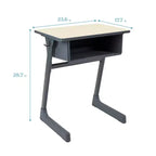 Bureau ouvert ECR4Kids Cave avec casier à livres en plastique, mobilier de classe, érable/noir