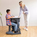 Bureau ouvert ECR4Kids Cave avec casier à livres en plastique, mobilier de classe, érable/noir