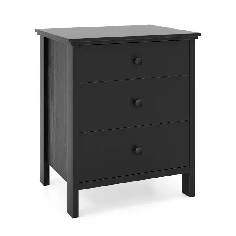 Table de chevet Costway – Table d'appoint avec 3 tiroirs – Noir