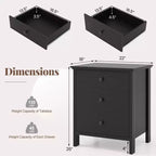 Table de chevet Costway – Table d'appoint avec 3 tiroirs – Noir