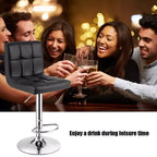 Costway Tabouret de bar pivotant réglable Hauteur comptoir Siège en similicuir avec dossier Noir