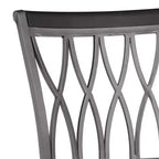 Tabourets de bar pivotants en métal noir Elm Lane Dominick, lot de 2, hauteur 62,2 cm, coussin rond rembourré traditionnel avec dossier et repose-pieds pour comptoir de cuisine