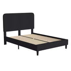 Merrick Lane Platform Bed with Headboard - Upholstered Frame - 14 Wooden Slats - No Box Spring Required