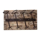 Range-bouteilles mural pour 4 bouteilles de vin Twine, casier à vin rustique de ferme en fer, en métal et en bois, rangement à vin, décoration de bar, cadeaux de pendaison de crémaillère pour hommes, 8 x 23,75