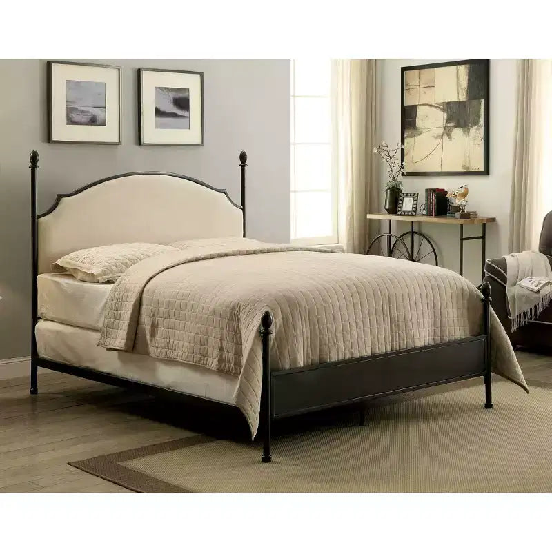 Tête de lit capitonnée Géraldine en métal thermolaqué Gun Metal - HOMES: Inside + Out