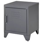 HOMCOM Table d'appoint industrielle, Table d'appoint de salon avec porte style casier et étagère réglable