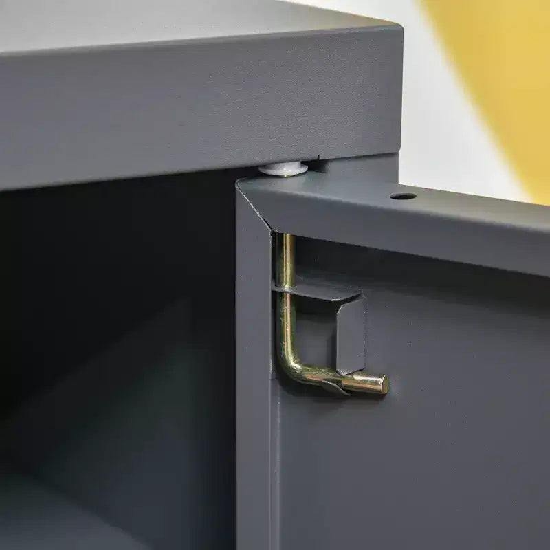 HOMCOM Table d'appoint industrielle, Table d'appoint de salon avec porte style casier et étagère réglable