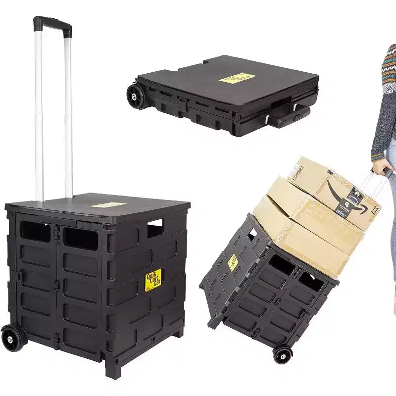 dbest products Quik Cart Pro Caisse Roulante à Roues Utilité Enseignant avec Siège Panier Pliable Robuste avec Poignée