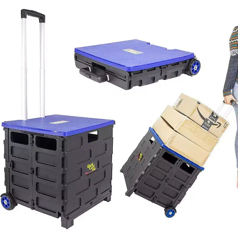 dbest products Quik Cart Pro Caisse Roulante à Roues Utilité Enseignant avec Siège Panier Pliable Robuste avec Poignée