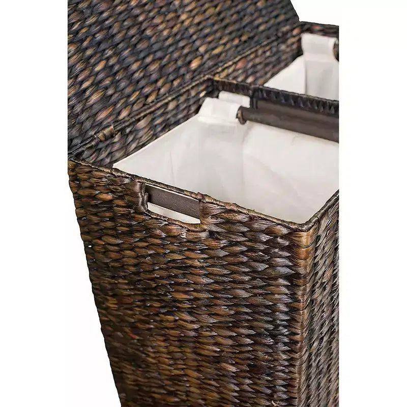 Panier à linge double BirdRock Home avec couvercle et intérieur divisé