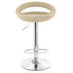 Tabouret de bar réglable 2 pièces Elama en rotin gris avec base chromée