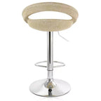 Tabouret de bar réglable 2 pièces Elama en rotin gris avec base chromée