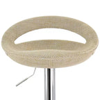 Tabouret de bar réglable 2 pièces Elama en rotin gris avec base chromée