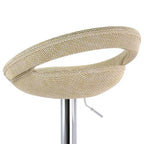 Tabouret de bar réglable 2 pièces Elama en rotin gris avec base chromée
