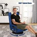 Chaise de jeu au sol pivotante à 360 degrés Costway avec dossier pliable et réglable
