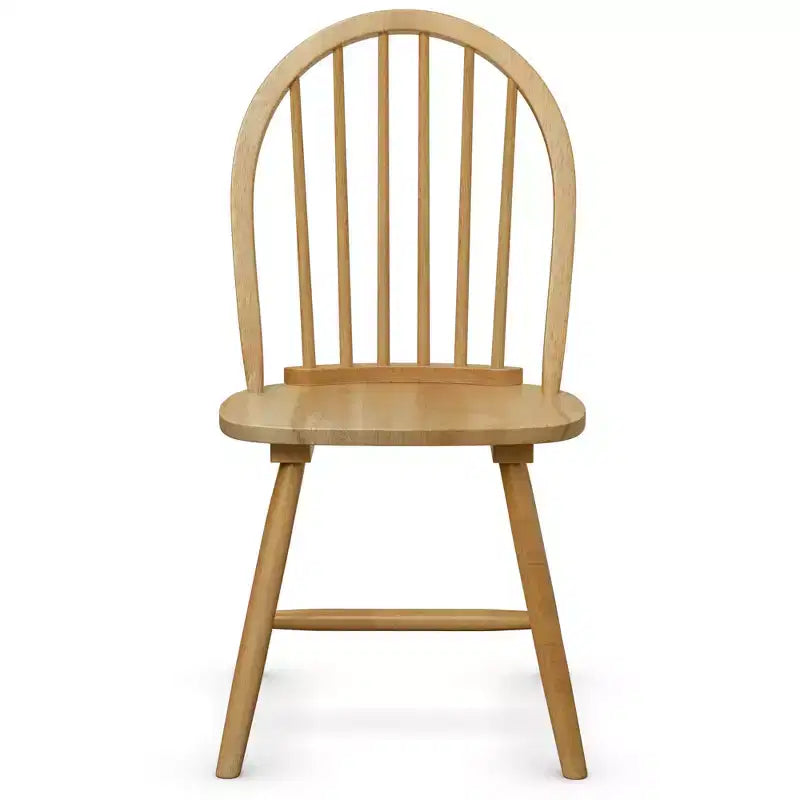 Lot de 2 chaises de salle à manger Windsor vintage Costway, dossier à fuseaux en bois, cuisine, couleur naturelle