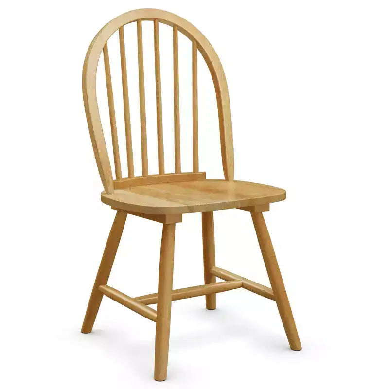 Lot de 2 chaises de salle à manger Windsor vintage Costway, dossier à fuseaux en bois, cuisine, couleur naturelle