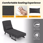 Fauteuil inclinable pliant Costway 6 positions, canapé convertible avec oreiller gris