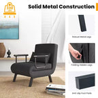 Fauteuil inclinable pliant Costway 6 positions, canapé convertible avec oreiller gris