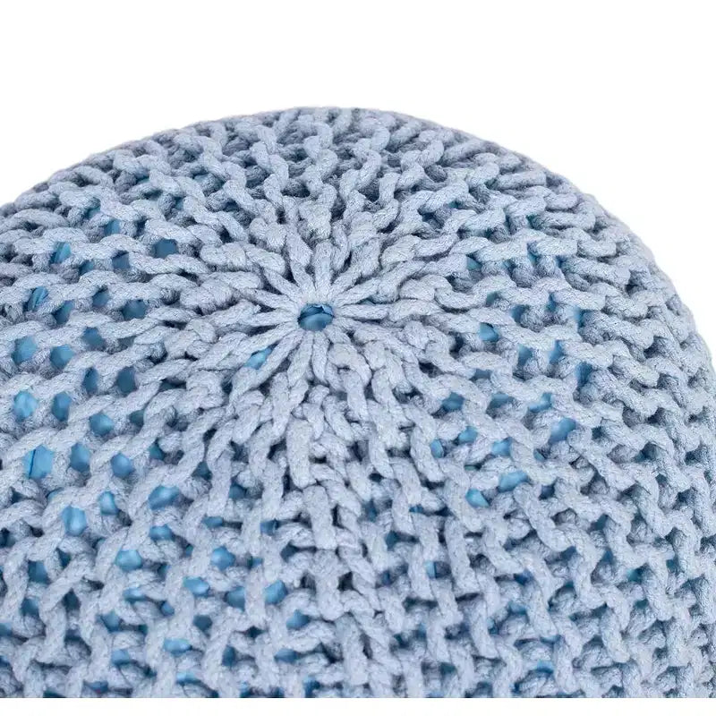 BirdRock Home Pouf Rond Repose-pieds Ottoman - Bleu Doux