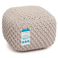 BirdRock Home Square Pouf Foot Stool Ottoman for Living Room & Bedroom - Natural