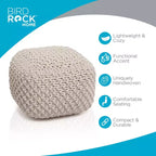 BirdRock Home Pouf Carré Repose-Pieds Ottoman pour Salon et Chambre - Naturel