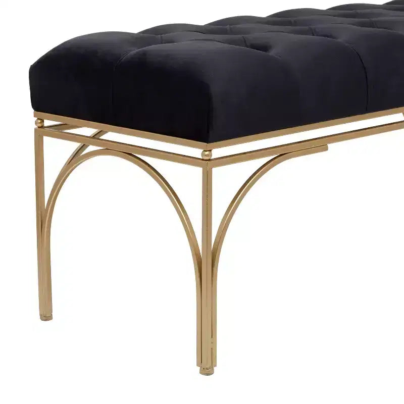 Banc rectangulaire en velours Glam - Olivia & May