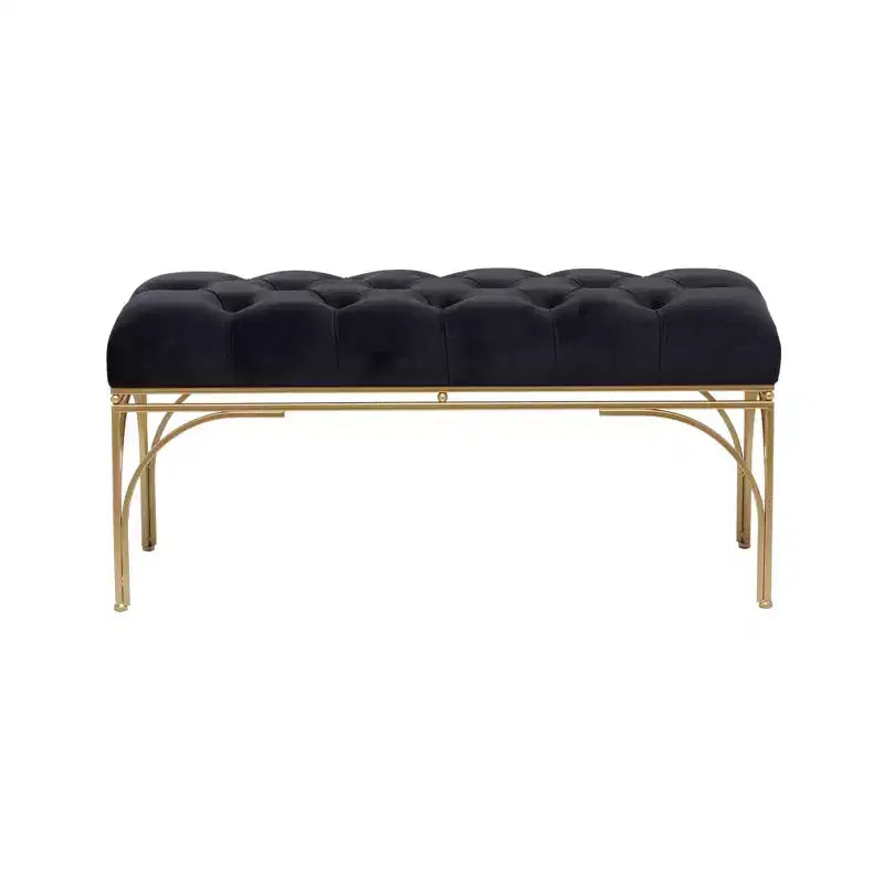 Banc rectangulaire en velours Glam - Olivia & May
