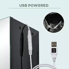 kleankin Armoire de toilette murale à LED avec miroir, 35,5 x 25,5 cm, 3 compartiments, fonction mémoire, chargement USB