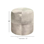 Pouf Repose-pieds Rond en Cuir de Vachette Contemporain - Olivia & May