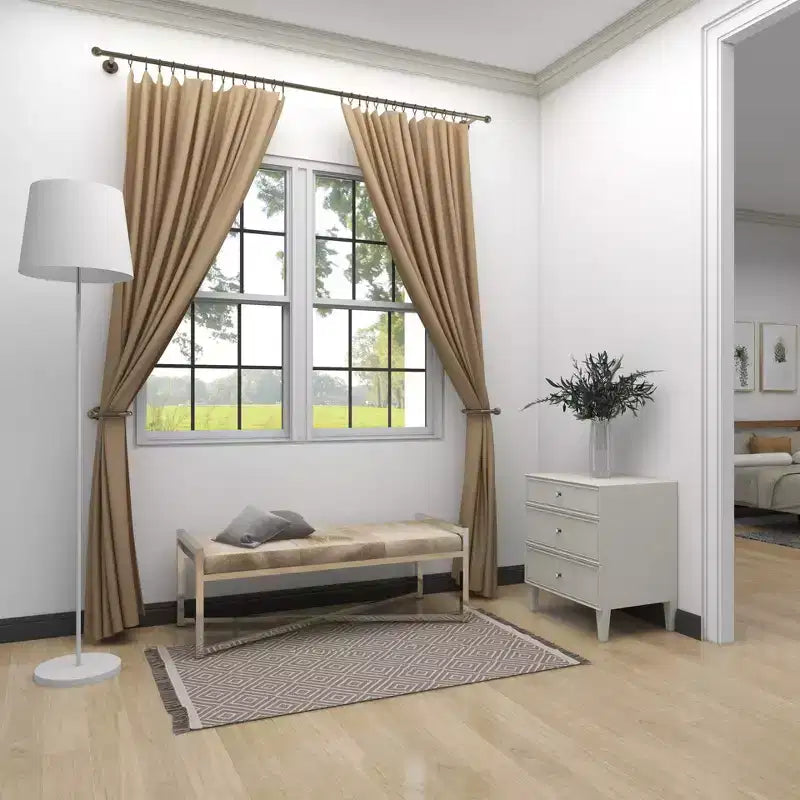 Banc rectangulaire contemporain en peau de vache et acier inoxydable – Olivia & May