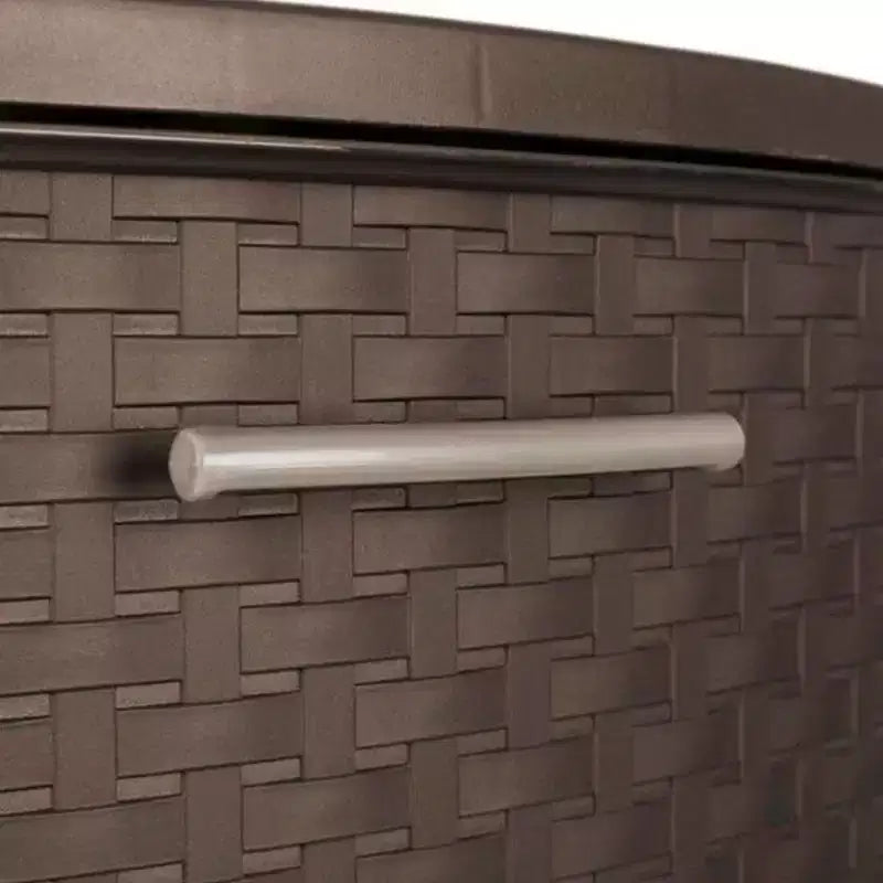 Tour de rangement décorative Sterilite à 3 tiroirs en plastique tressé, paquet de 6, Espresso