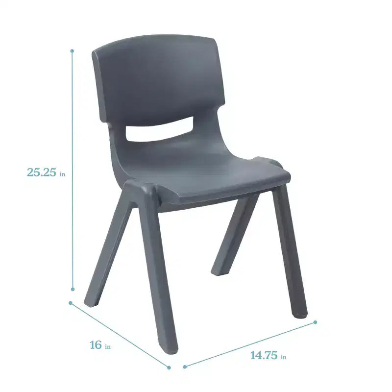 Lot de 4 chaises empilables en plastique pour écoliers, 14 po