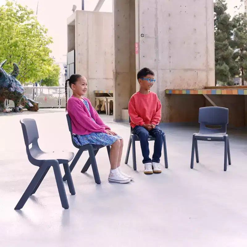 Lot de 4 chaises empilables en plastique pour écoliers, 14 po