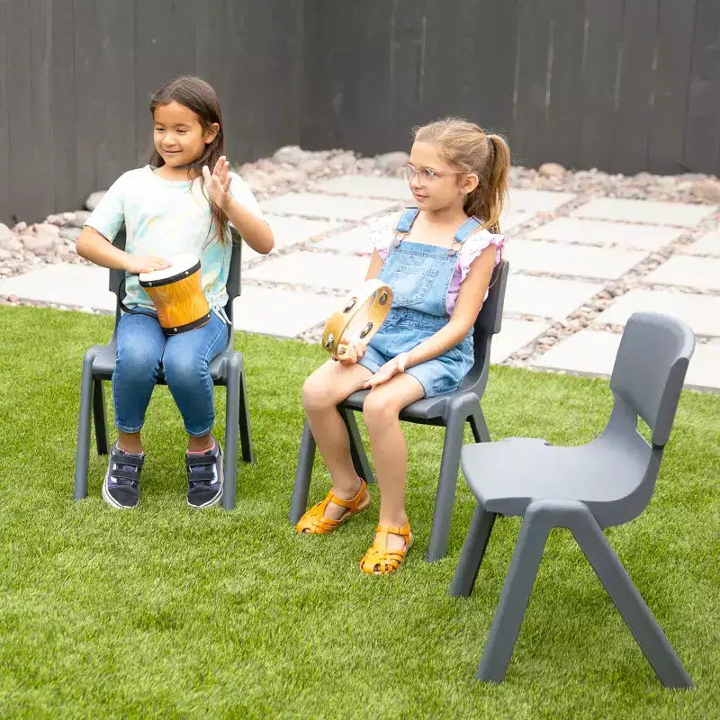 Lot de 4 chaises empilables en plastique pour écoliers, 14 po