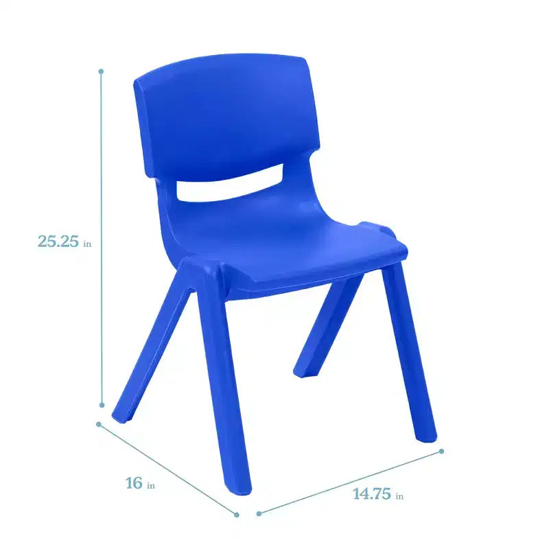 Lot de 4 chaises empilables en plastique pour écoliers, 14 po