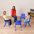 Lot de 4 chaises empilables en plastique pour écoliers, 14 po